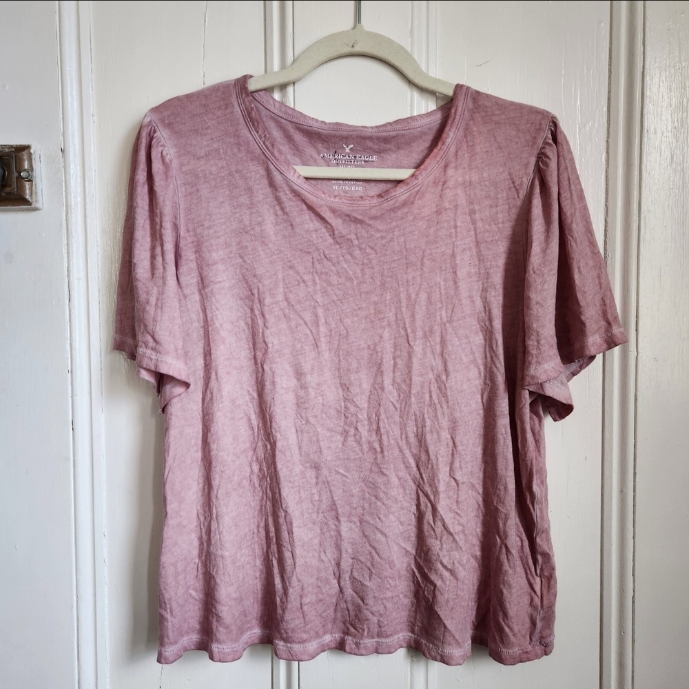 American Eagle Women's Pink Crop Top Grunge Classic Size Extra Large